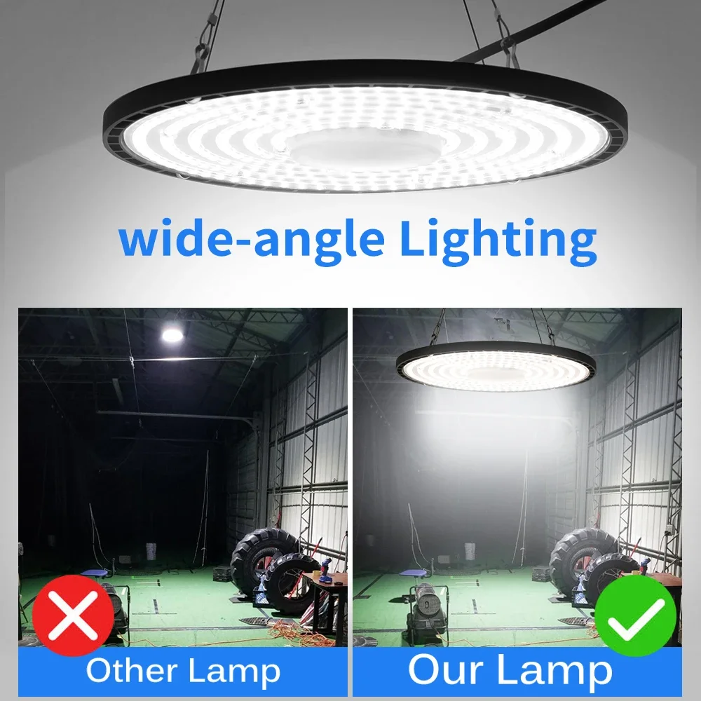 100 Вт 150 200 НЛО High Bay Light 6500K Холодный белый IP65 Водонепроницаемый светодиодный