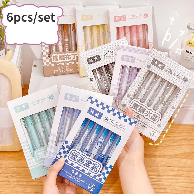 

6 шт./набор, гелевые ручки для школы и офиса