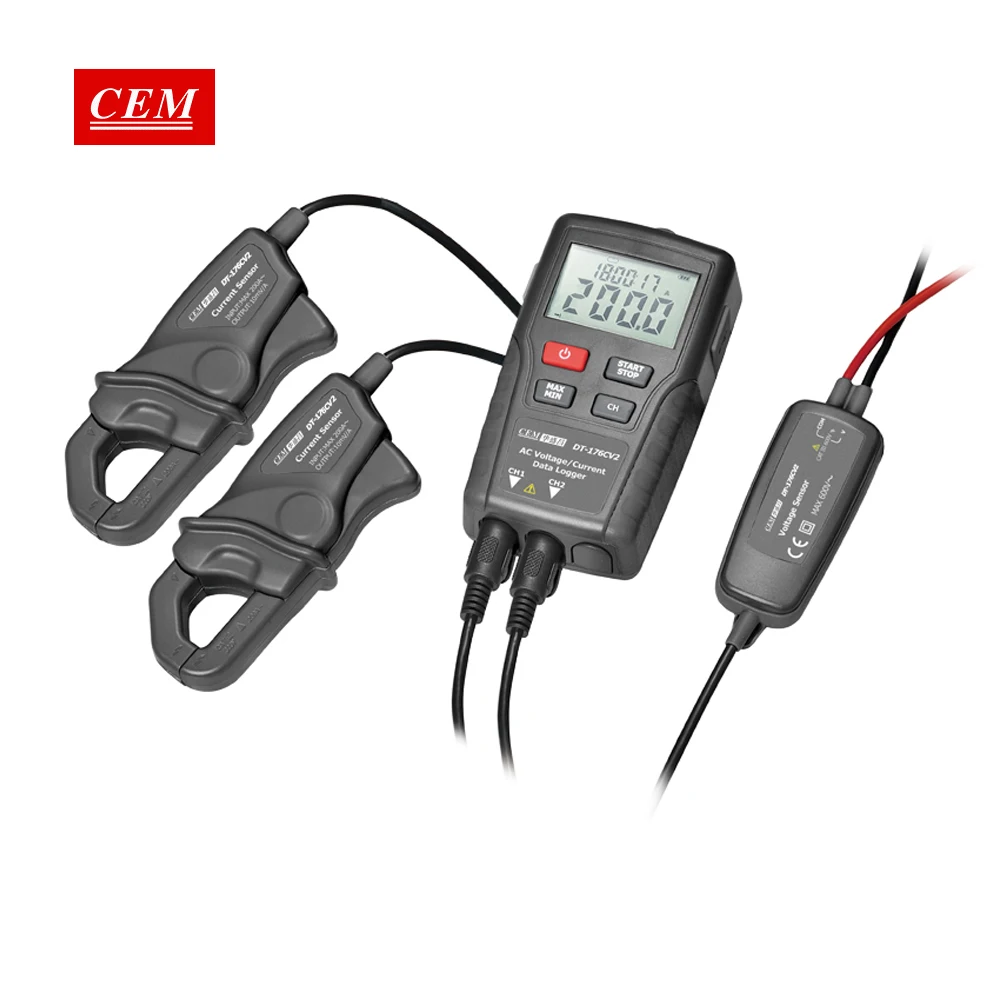 Портативный регистратор качества напряжения CEM двухканальный TRMS напряжение