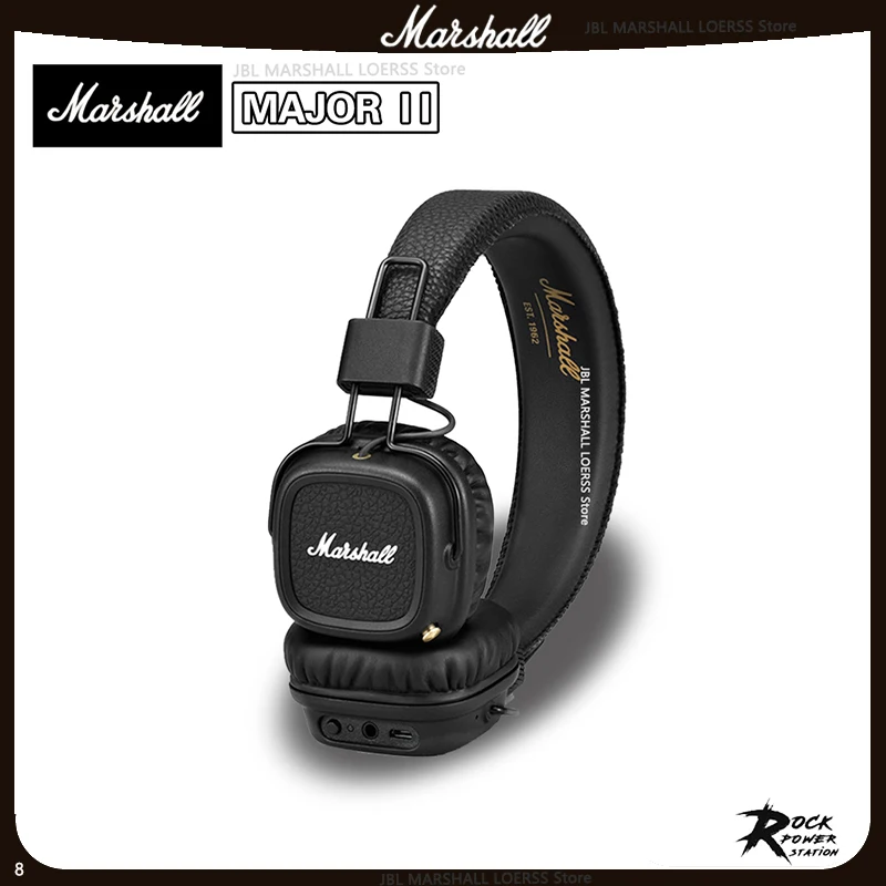 

Marshall MAJOR II On-Ear Bluetooth Headphones Original Wireless Earphones Pop Rock Music Deep Bass Foldable Game Sport Headset