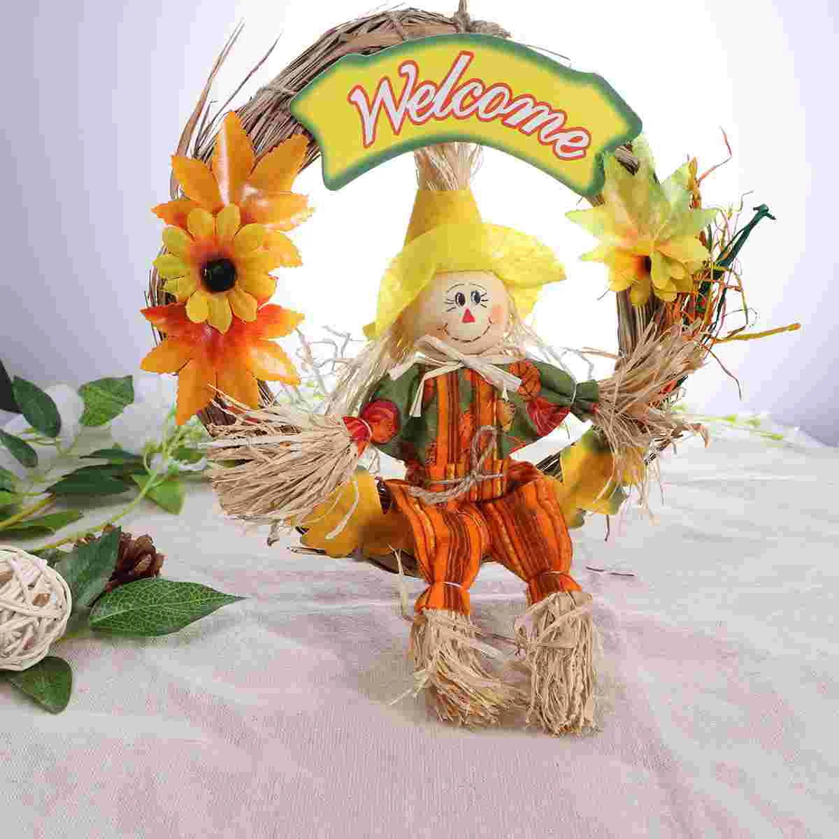 

Scarecrow Fall Outdoor Decorationsdecoration Ornament Hanging Decor Thanksgivinggarland Autumn Harvest Porch Door Front Wreaths