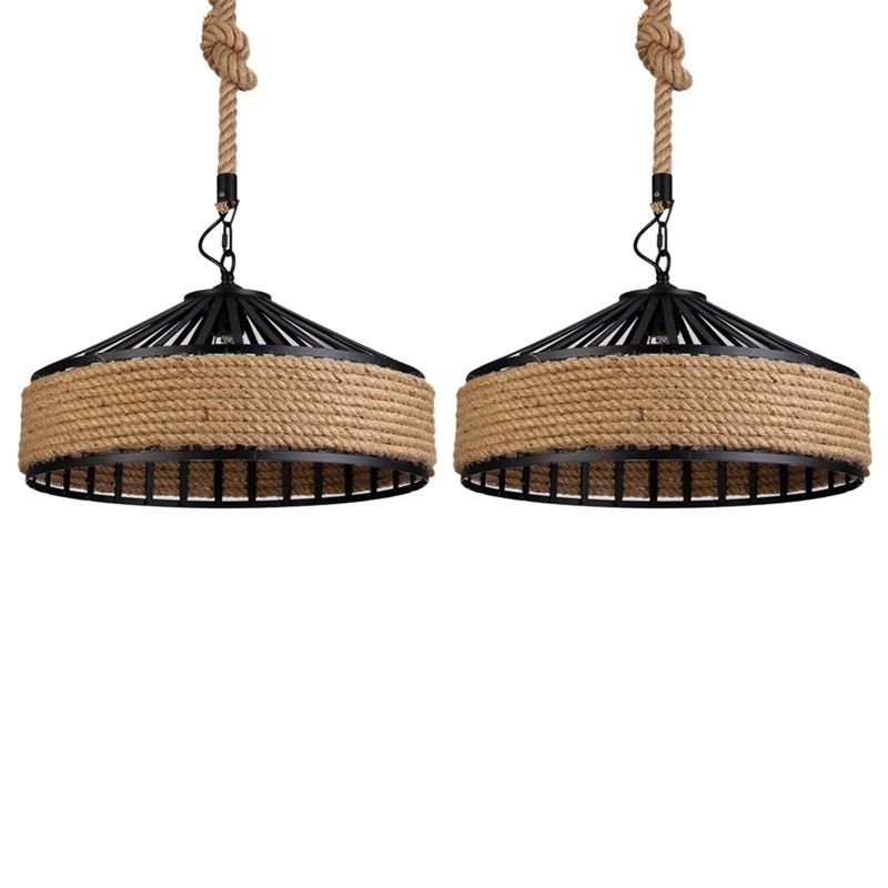 

Винтажная Подвесная лампа 2 шт, E27, потолочный светильник, античный Регулируемый абажур