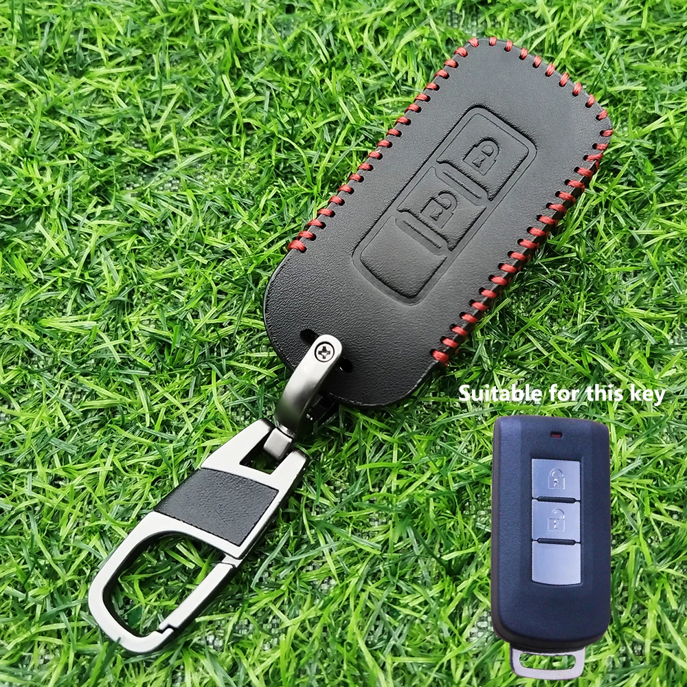 

Чехол для дистанционного ключа с 2/3 кнопками для Mitsubishi L200 ASX Outlander Eclipse Cross Pajero Sport Lancer, кожаный брелок для ключей, чехол