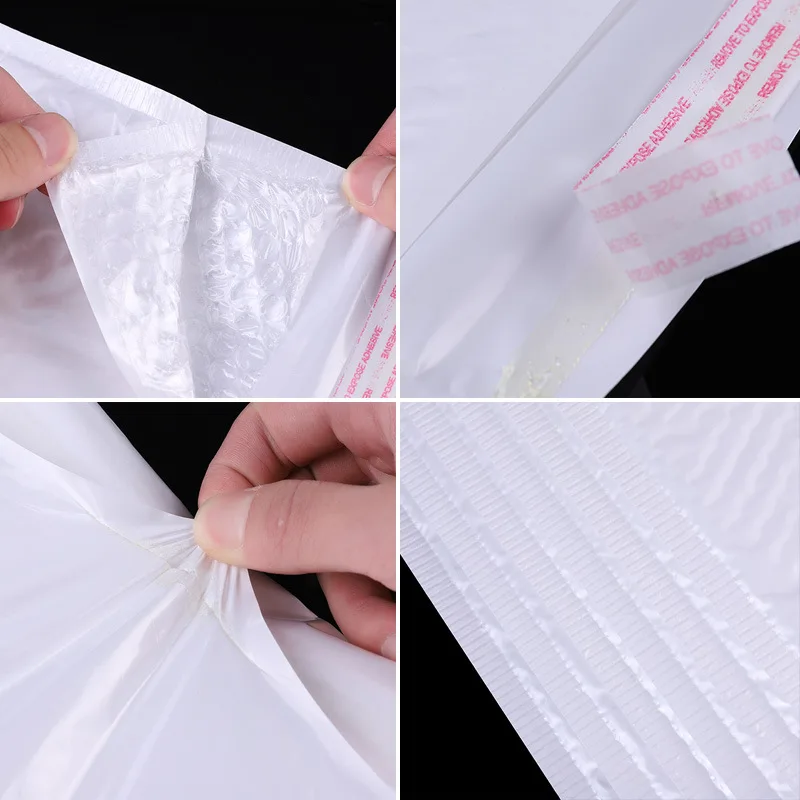White Pearlescent Film Bubble Bags Self-sealing Foam Padded Envelope Storager Shipping Packages Mailing Bag Packaging Parcel Bag images - 6