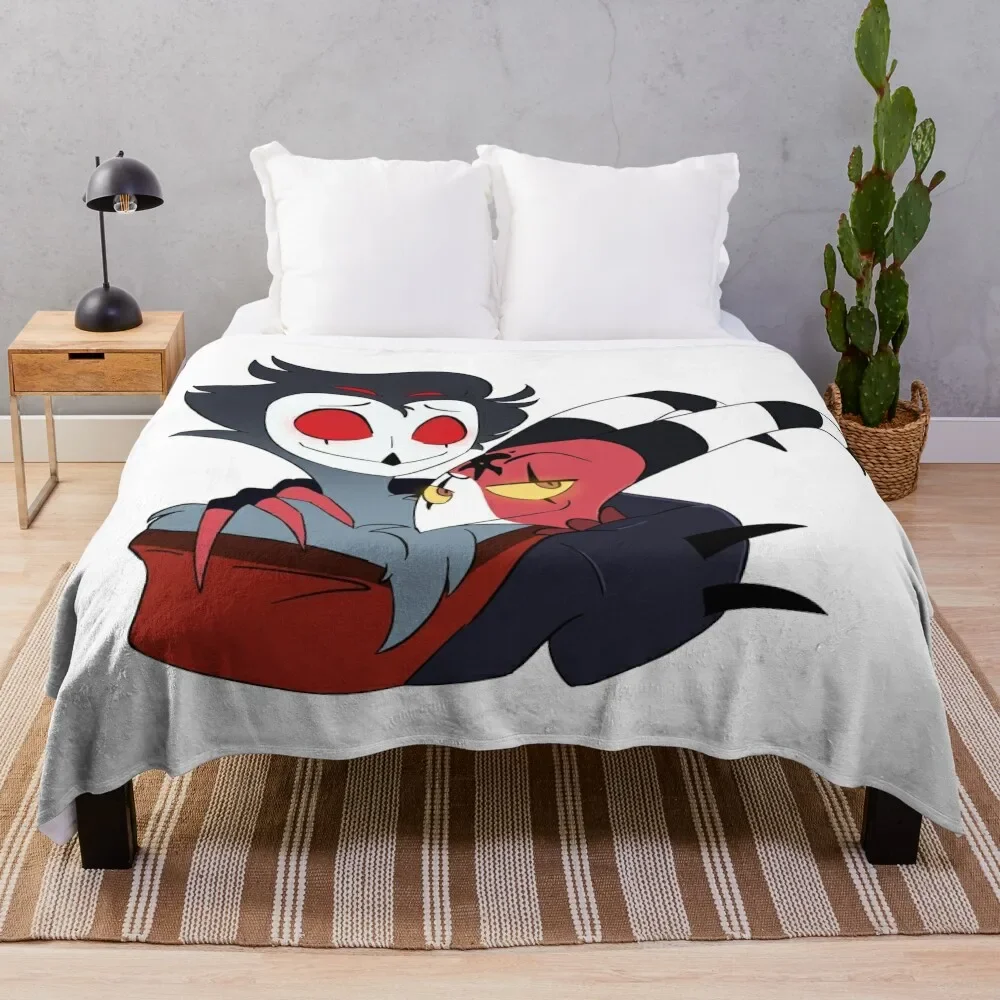 Одеяло Stolitz Helluva Boss Blitzo и Stolas Hug мягкие плюшевые клетчатые одеяла пледы