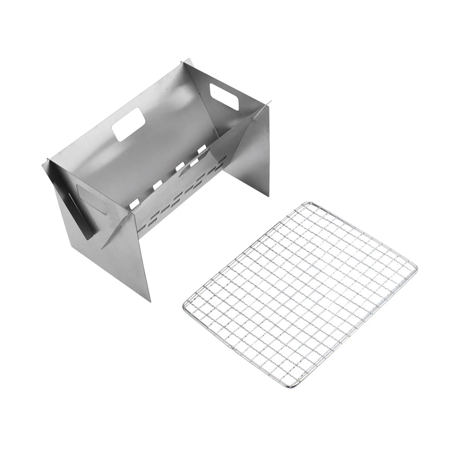 

Folding Campfire Grill Stainless Steel Camping Grill With Carrying Bag Portable Barbecue Charcoal Grill For Camping BBQ Picnic