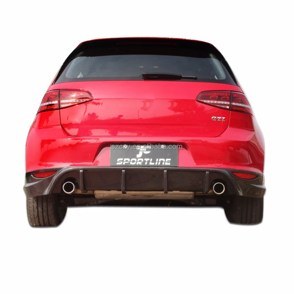 Фото Подходит для диффузора заднего бампера автомобиля карбона MK7 — Volkswagen Golf 7 GTI 2014UP. №1