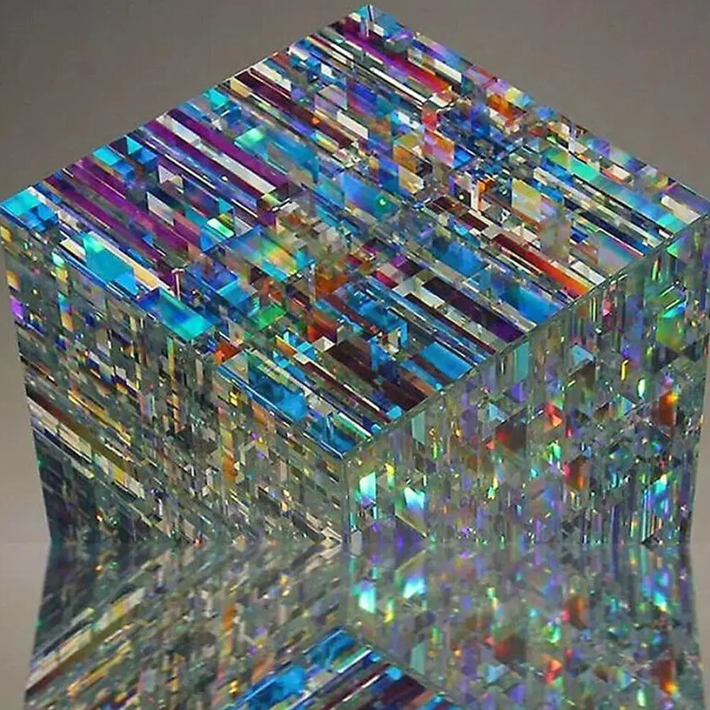 

Magik Chroma Cube Crystal Artificial Glass Sculpture Magic Chroma Decoration Cube 2022 Statue New Cube Magical B4Y5
