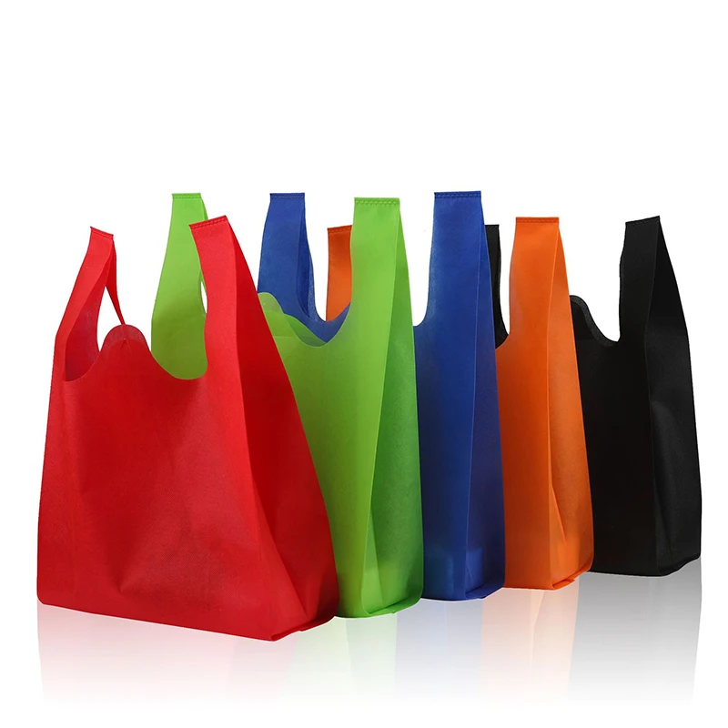 50 Pieces Shopping Tote Bag Custom Printed Logo Gift Non Woven Bag Items Businesses Customizable LOGO Reusable Bag