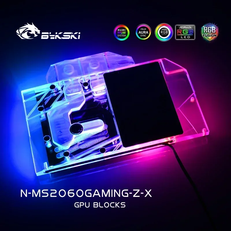Фото Водяной блок графического процессора Bykski для VGA MSI RTX2060 GAMING Z/VENTUS, водяное охлаждение видеокарты, радиатор VGA, 5 В/12 В N-MS2060GAMING-Z-X №2