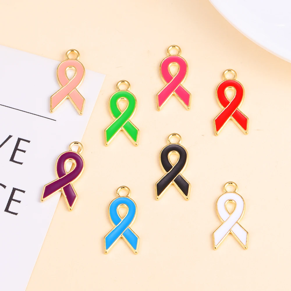 

15Pcs 20*10MM Delicate Cartoon Multicolor Ribbon Charm Sweet Pendant DIY Necklace Bracelet Earrings Jewelry Making Accessories