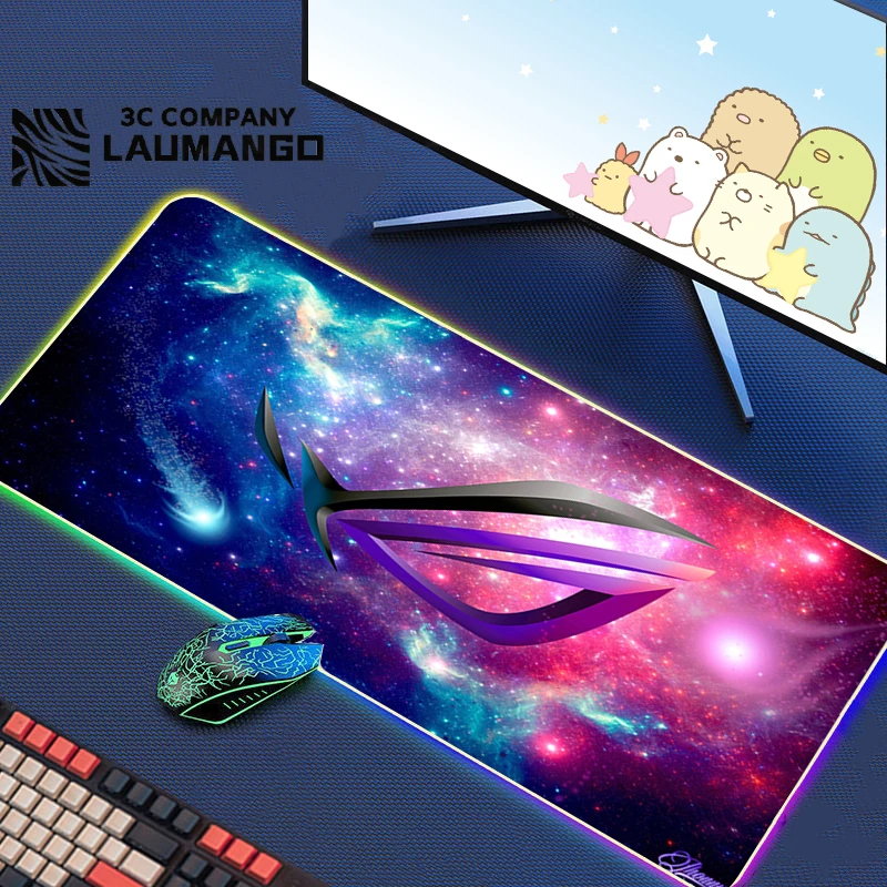 

Asus Mouse Pad Gamer RGB Gaming Accessories LED Light Large Mouse Mat Anime Carpet Cabinet Mouse Extended Mats Pc Desk Mousepad