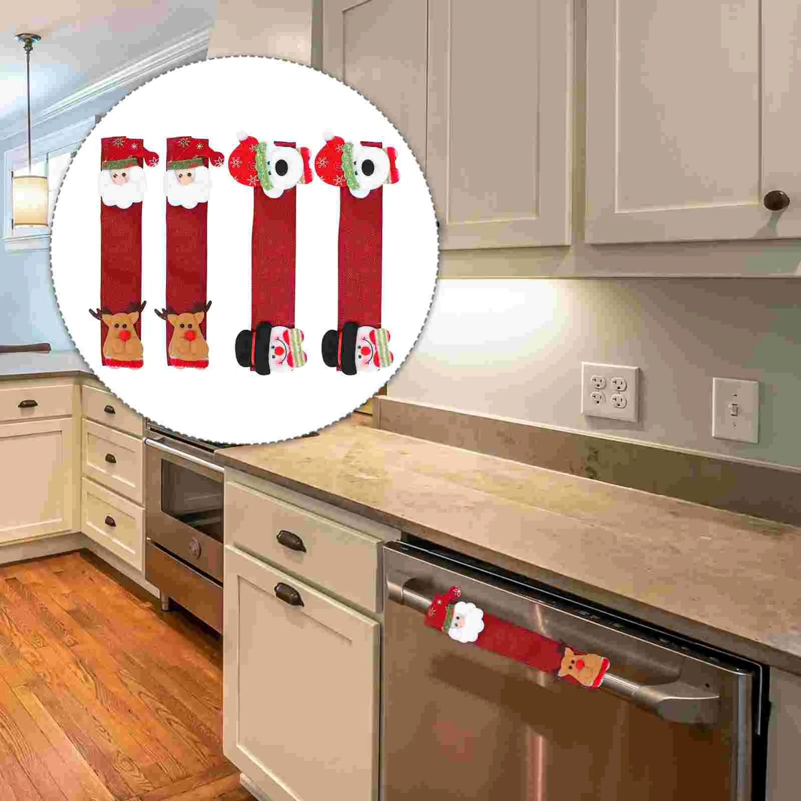 

Handle Cover Doorcovers Fridge Dishwasher Microwave Plush Protectors Oven Freezer Knob Kitchen Gloves