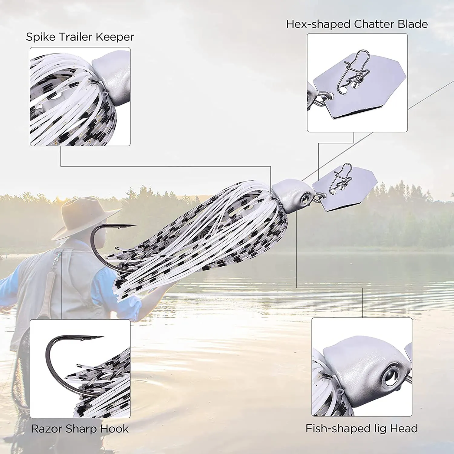 6 шт. рыболовные приманки Спиннер для плавания переворачивающиеся крючки