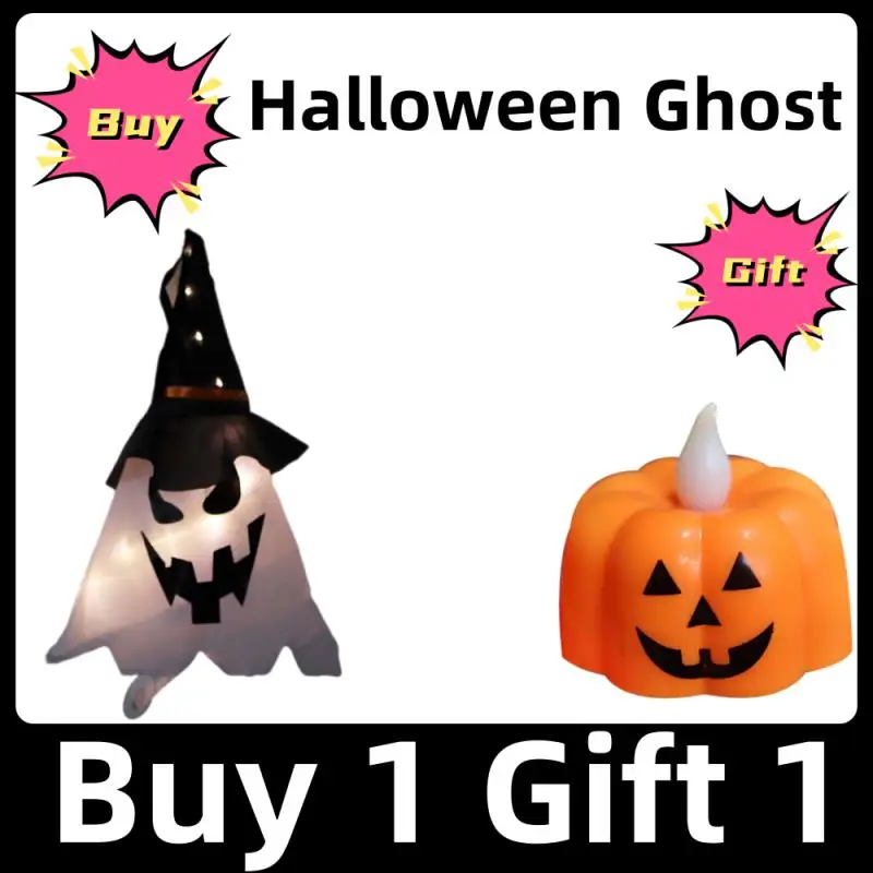 

LED Halloween Decoration Flashing Light Gypsophila Ghost Festival Dress Up Glowing Wizard Ghost Hat Lamp Hanging Decor
