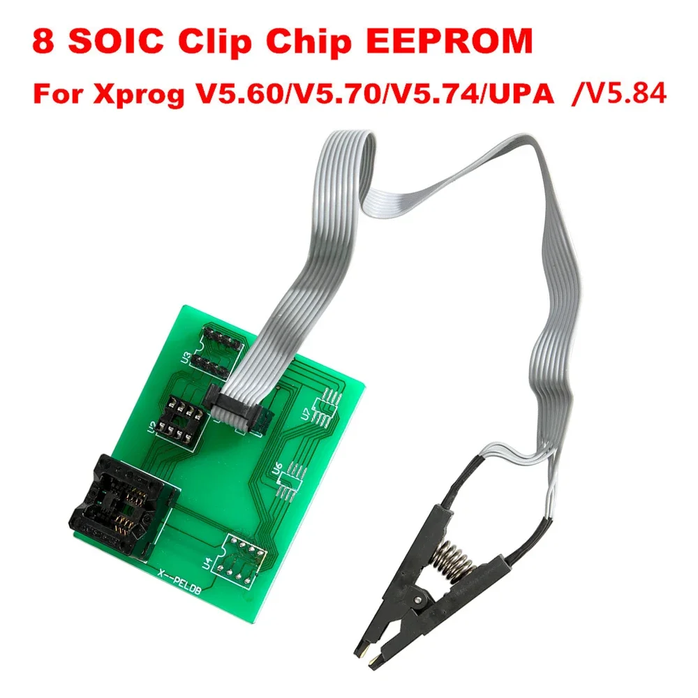 Адаптер платы EEPROM 8 Soic Clip для Xprog V5.60/V5.70/V5.84/V5.86/V6.12 UPA Green V1.3 Зеленый адаптер печатной