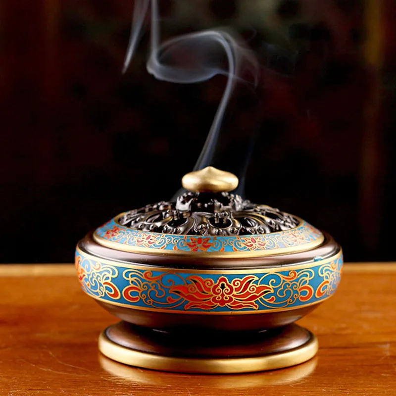 

Chinese Luxury Candlee Vessel Brass Charcoal Living Room Vaporizer Smoke Backflow Candlee Vessel Bruleur Bougie Room Decor DB60X