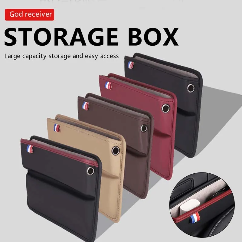 

Car Storage Box Car Interior Seat Crevice Storage Box Organize Tools with Charging Cable Hole Car Interior Supplies