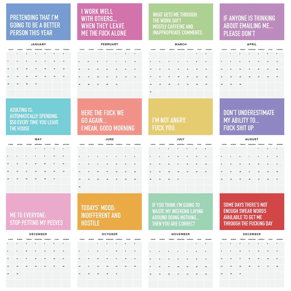 

2024 Home Adulting Is Hard Organize Schedule Goal Office Notes Monthly Inspirational Efficient Planning Daily Grid Wall Calendar