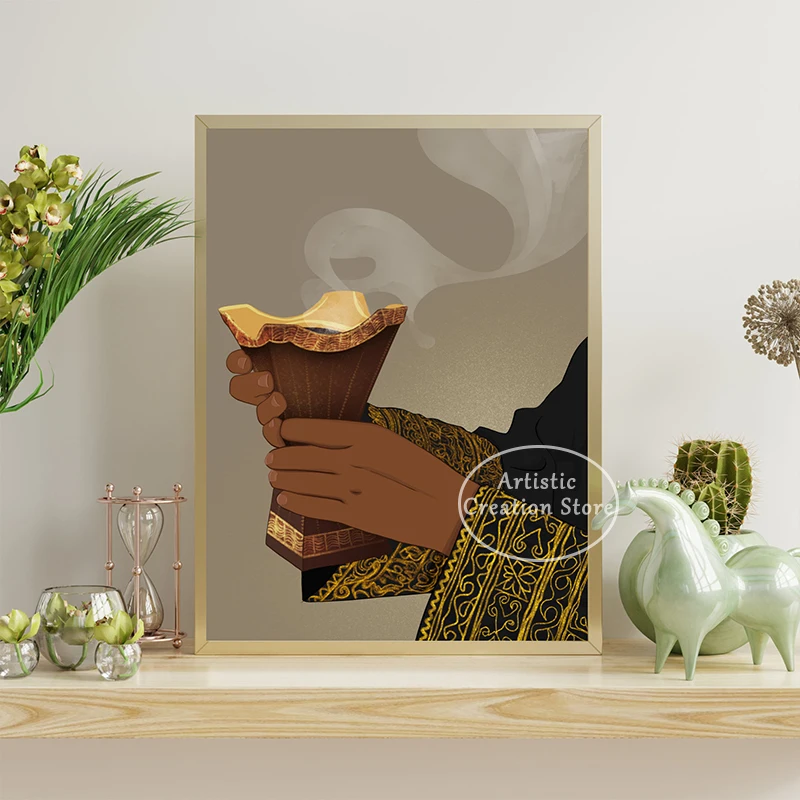 Постер сомалийский черный женский модная Картина на холсте с африканскими и