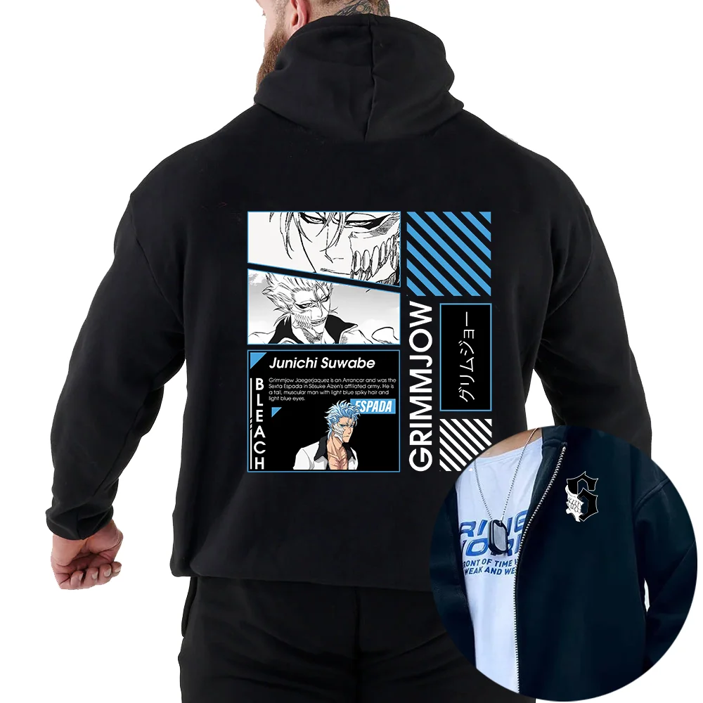 Толстовки с принтом аниме BLEACH Grimmjow повседневные толстовки для пар студентов