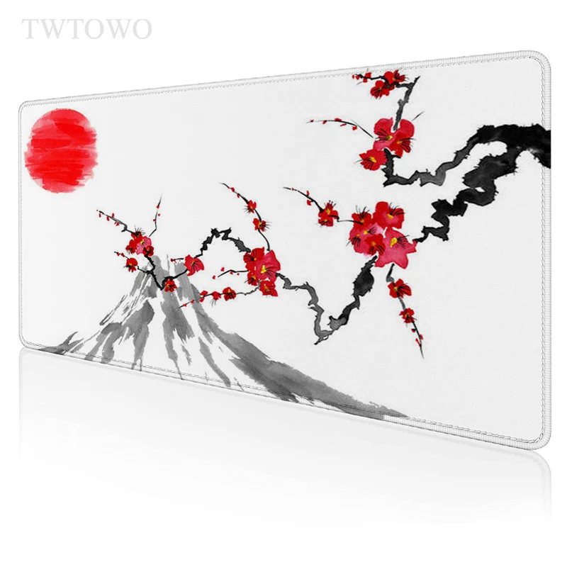

Japanese Cherry Blossoms Sakura Mouse Pad Gamer XL HD Large Custom Mousepad XXL keyboard pad Natural Rubber Mouse Mat Mice Pad