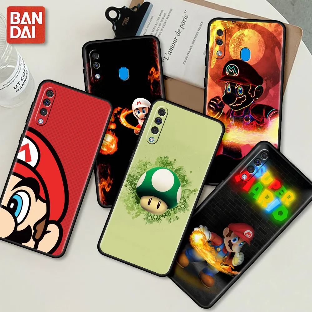 

SUPER MARIO BROS Case For Samsung Galaxy A50 M31 Note 20 Ultra 10 9 Black Phone Cover A70 A30 A20 M52 5G M30s Soft Capa Fashion