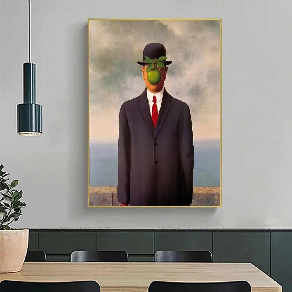Картина на холсте с изображением сынов человека Рене магритте Ретро плакаты и