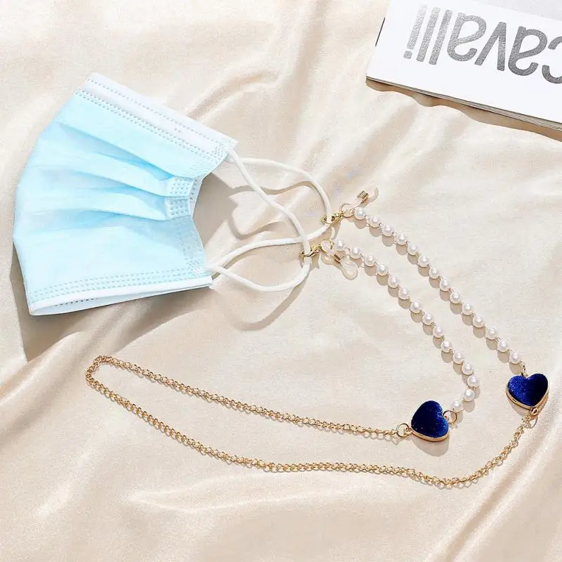 

Sunglasses Straps Glasses Chain Imitation Pearl Face Mask Necklace Mask Lanyard Women Men Extension Non-slip Lanyard with Hook