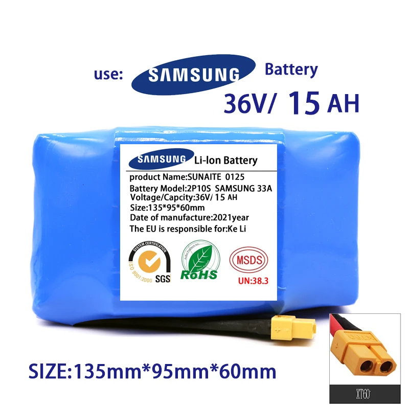 

100% Original 36v 15Ah lithium battery 10s2p 36v Battery 15000mAh lithium ion pack 42V 15000mah scooter twist car battery