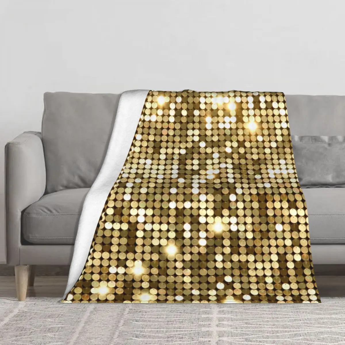 

Золотое одеяло в виде дискотеки с металлическим зернистостью, зимнее теплое диванное одеяло, забавное Роскошное Одеяло s