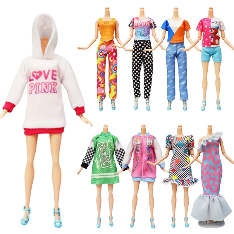 

1 комплект модных нарядов для куклы 1/6 повседневная юбка жилет рубашка брюки платье аксессуары для кукольного домика одежда