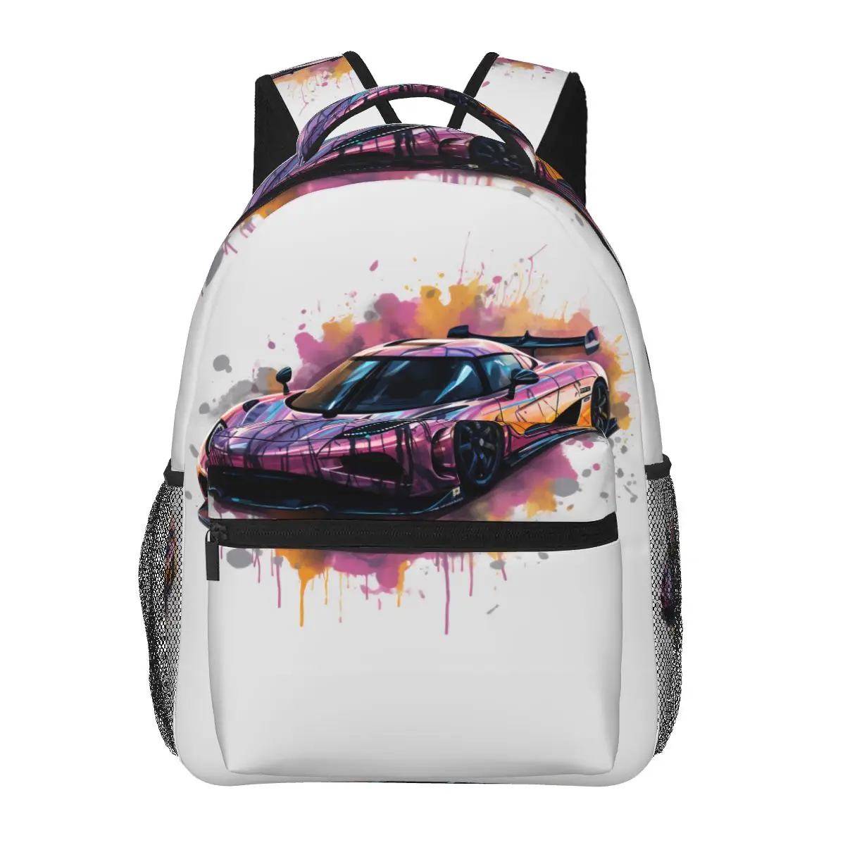 

Ultimate Sports Car Backpack Grafitti Psychadelic Unisex Polyester Sport Backpacks Big Kawaii High School Bags Rucksack