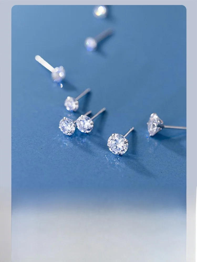 Женские серьги-гвоздики из стерлингового серебра 999 пробы пирсинг ушей с