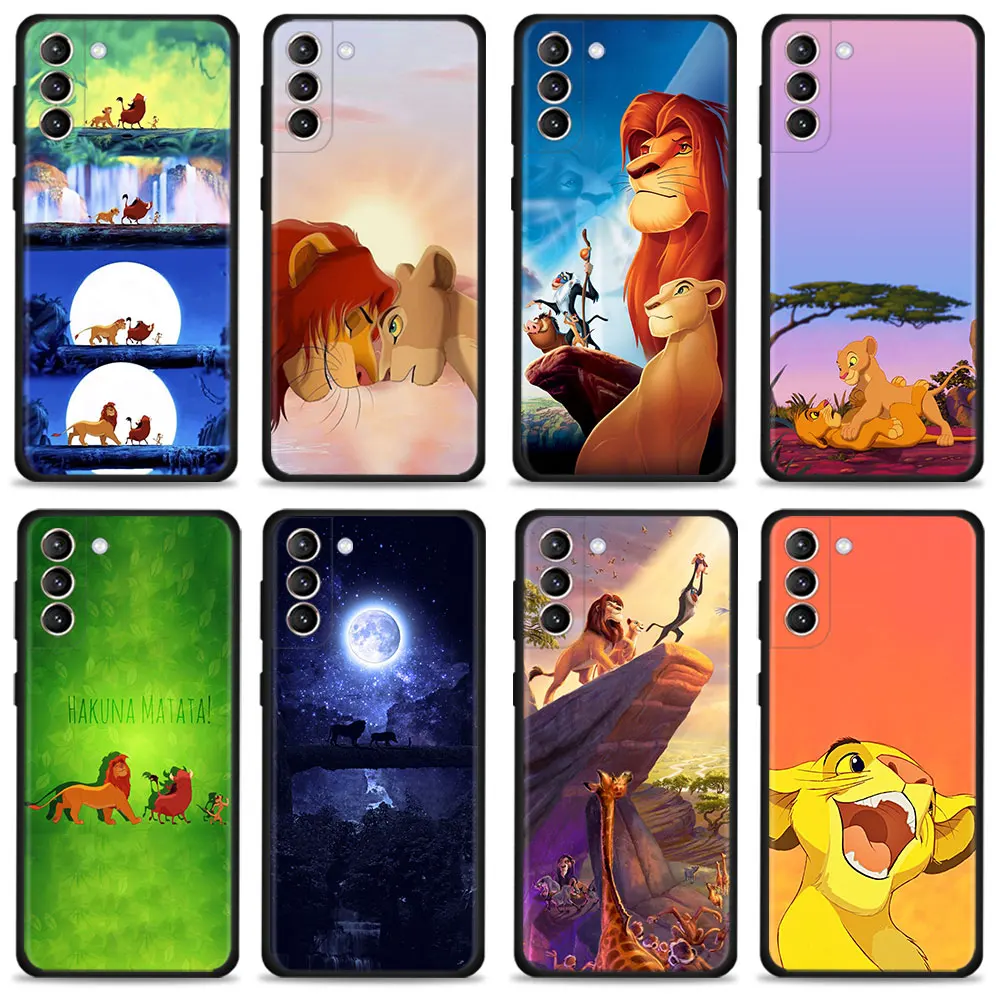 Silicone Case For Samsung Galaxy S22 S21 S20 Ultra FE S10 S9 S8 Plus S10e Note 20Ultra 10Plus Cover Cartoon Animal Lion King