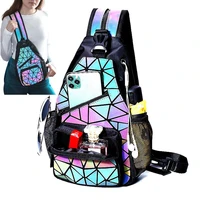 womens chest bags female shoulder sling bag fashion luminous crossbody bags for women travel pouch holographic bag unisex