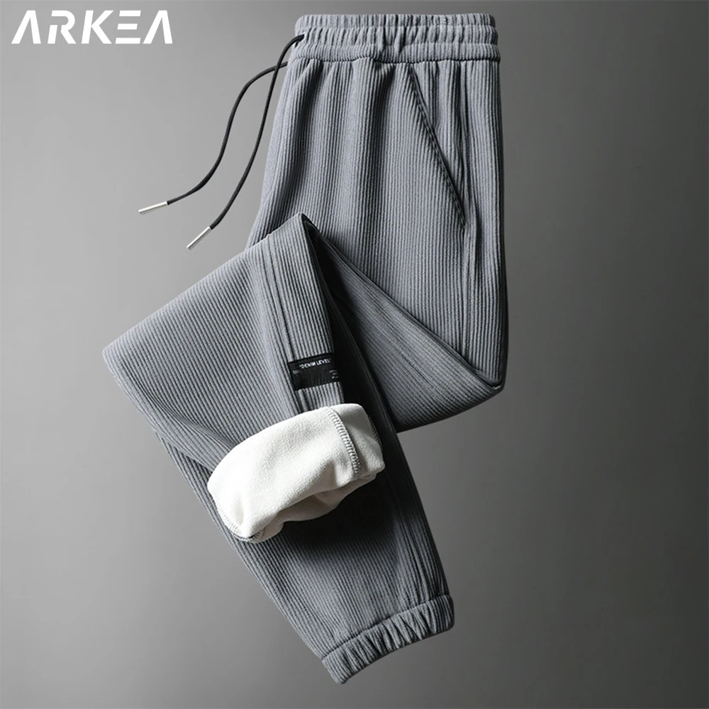 

2023 г., размер plus, осенне-зимние вельветовые брюки, мужские повседневные утепленные хлопковые брюки с плюшевой подкладкой, верхняя одежда, то...