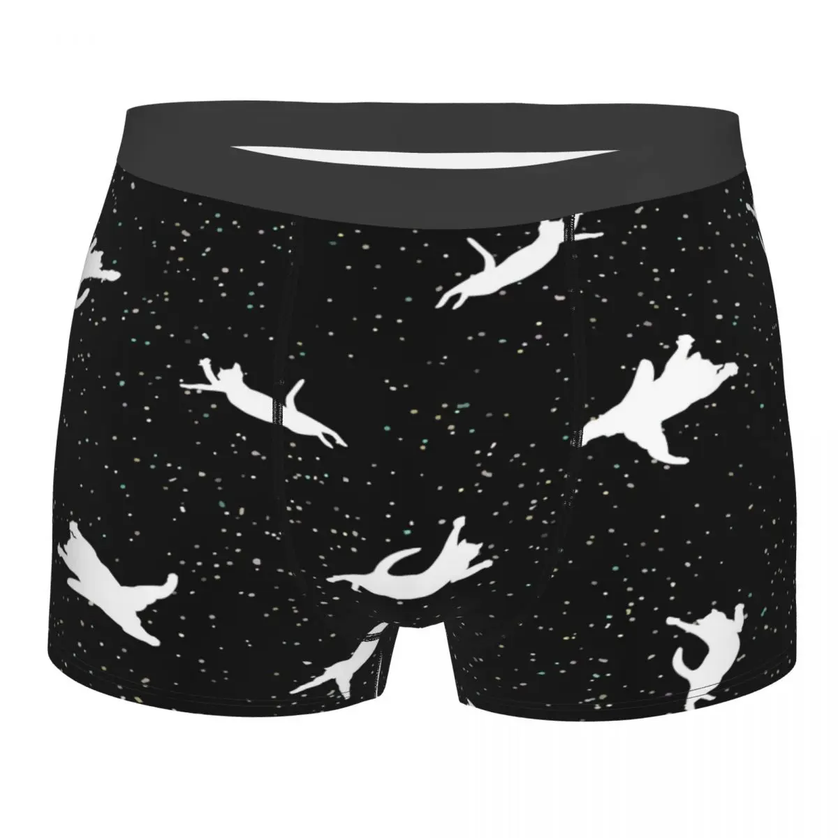 

Mens Boxer Sexy Underwear Soft Long boxershorts Space Cats Underpants Male Panties