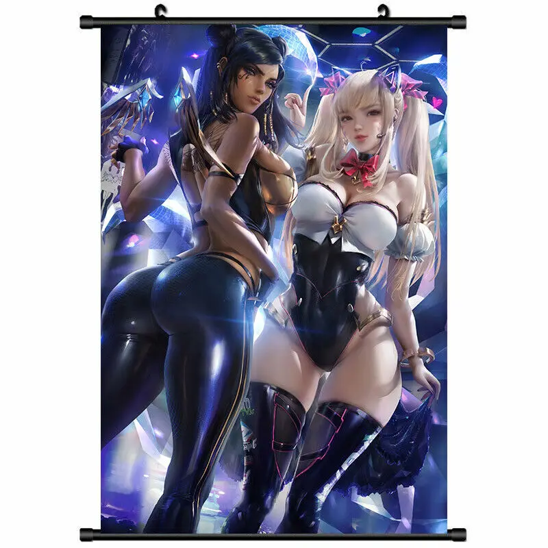 

Pharah and DVA красивый настенный плакат прокрутки аниме милая горячая девушка искусство холст печать настенное искусство Висячие свитки домашн...