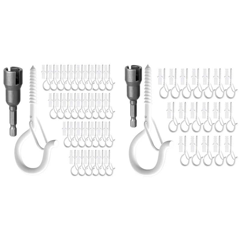 

ABSF Outdoor String Lights Screw Hook Wall Ceiling Screw Hooks For Plant Baskets,Wind Chimes,Christmas Light Hooks