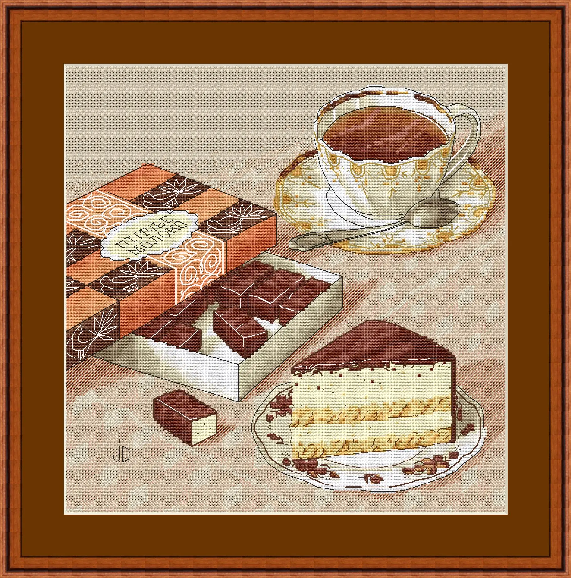 Набор для вышивки крестиком сделай сам нитки DMC шаблон рукоделия 18-шоколадный