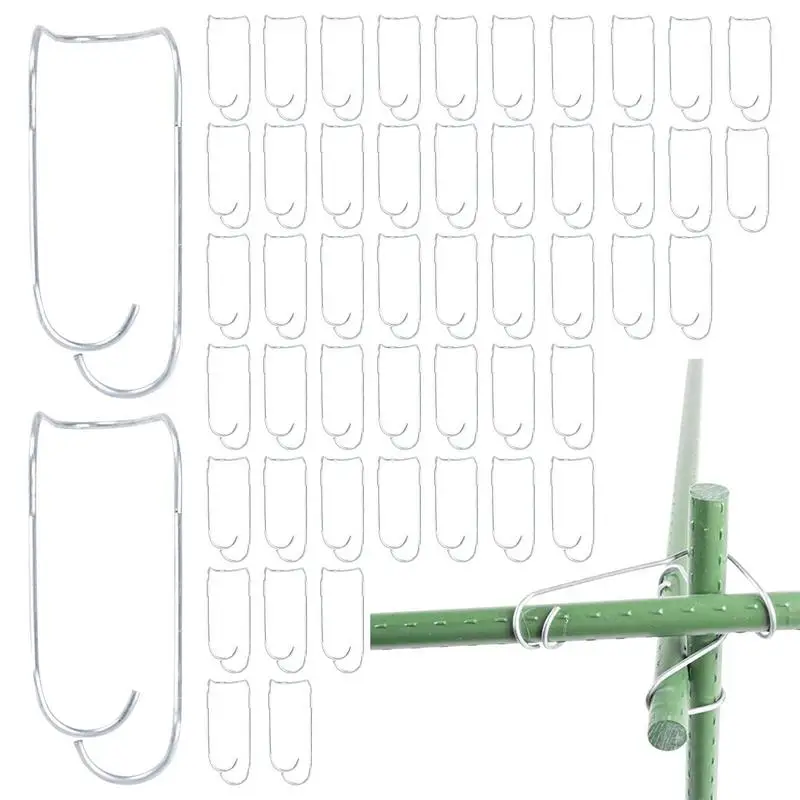 

Plant Grafting Stakes Connector Clip 50pcs Durable Plant Cages Connector Garden Support Clips Plant Trellis Connecting Buckles