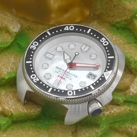 mod nh35 automatic watch 6105 6309 turtle replace watch head 200m waterproof nh35 japan movement green luminous shell dial watch