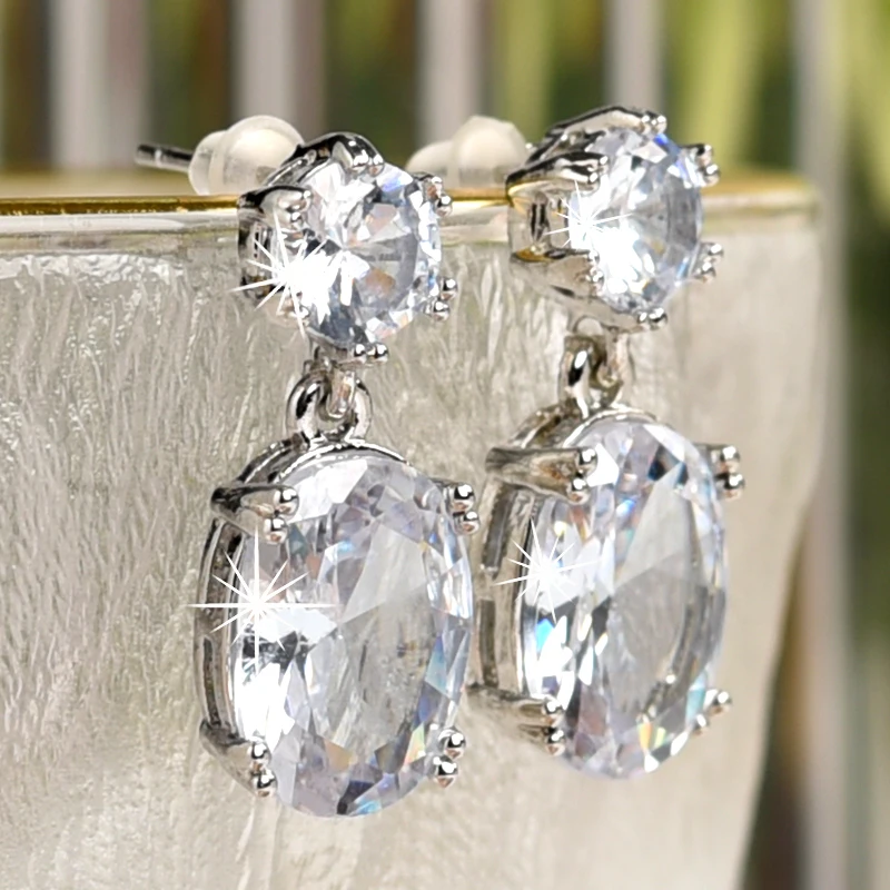 

Big Zircon Earrings Stud Cubic Drop Earrings Luxury Diamond Wedding Bridal Jewelry Pink Stone Bohemia Earrings for Women Girls