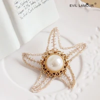 vintage luxury mermaid turtle starfish animal brooches gold color alloy pearl crystal brooch lady party pins gifts