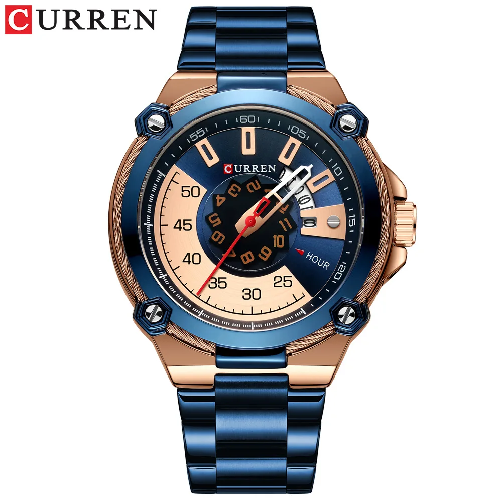 

CURREN Design Watches Men's Watch Quartz Clock Male Fashion Stainless Steel Wristwatch with Auto Date Causal Business New Watch