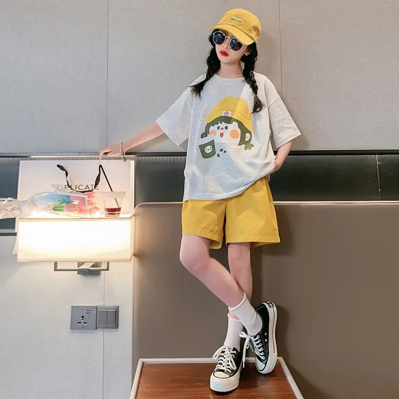 

Детский летний спортивный костюм, футболка с коротким рукавом и шорты в Корейском стиле, на возраст 5-14 лет, 2023