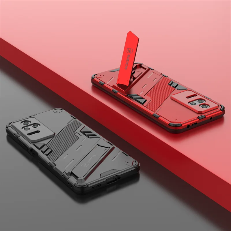 Armor Shockproof Case For Poco F4 Case For Poco F4 5G Cover Coque Shell Fundas Hard Stand PC Phone Bumper For Poco F4