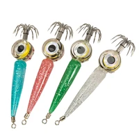 4pcs luminous squid jigs glow wood octopus squid hooks fishing lure simulation umbrella hook fishing accessories