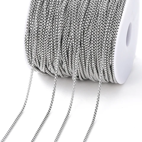 Цепь из нержавеющей стали AGCFABS 2 метра 2/2,5 мм квадратные бусины